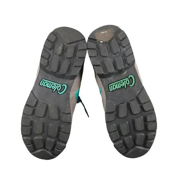 Coleman Shoes Womens 6 Hiking Boots Retro Nylon Leather Lace Up Gray Blue Sport - Picture 9 of 12